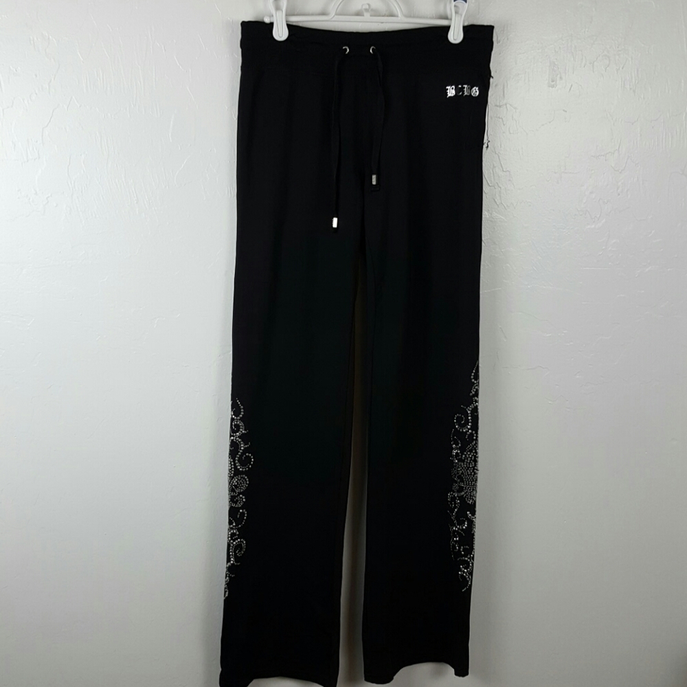 BCBGMAXAZRIA black women pants elastic waist crystal size M New